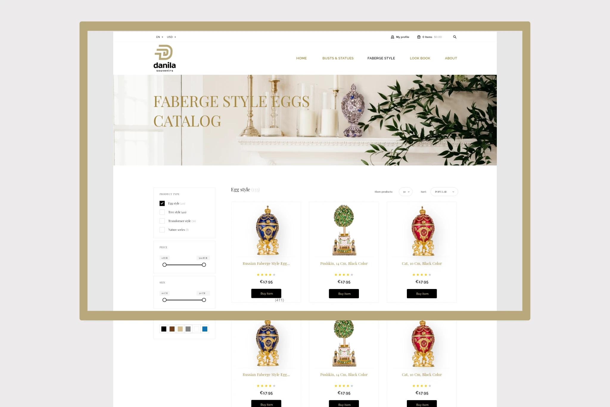 Danila Souvenirs_Web_UI_Catalog Danila Souvenirs Web UI design catalog page