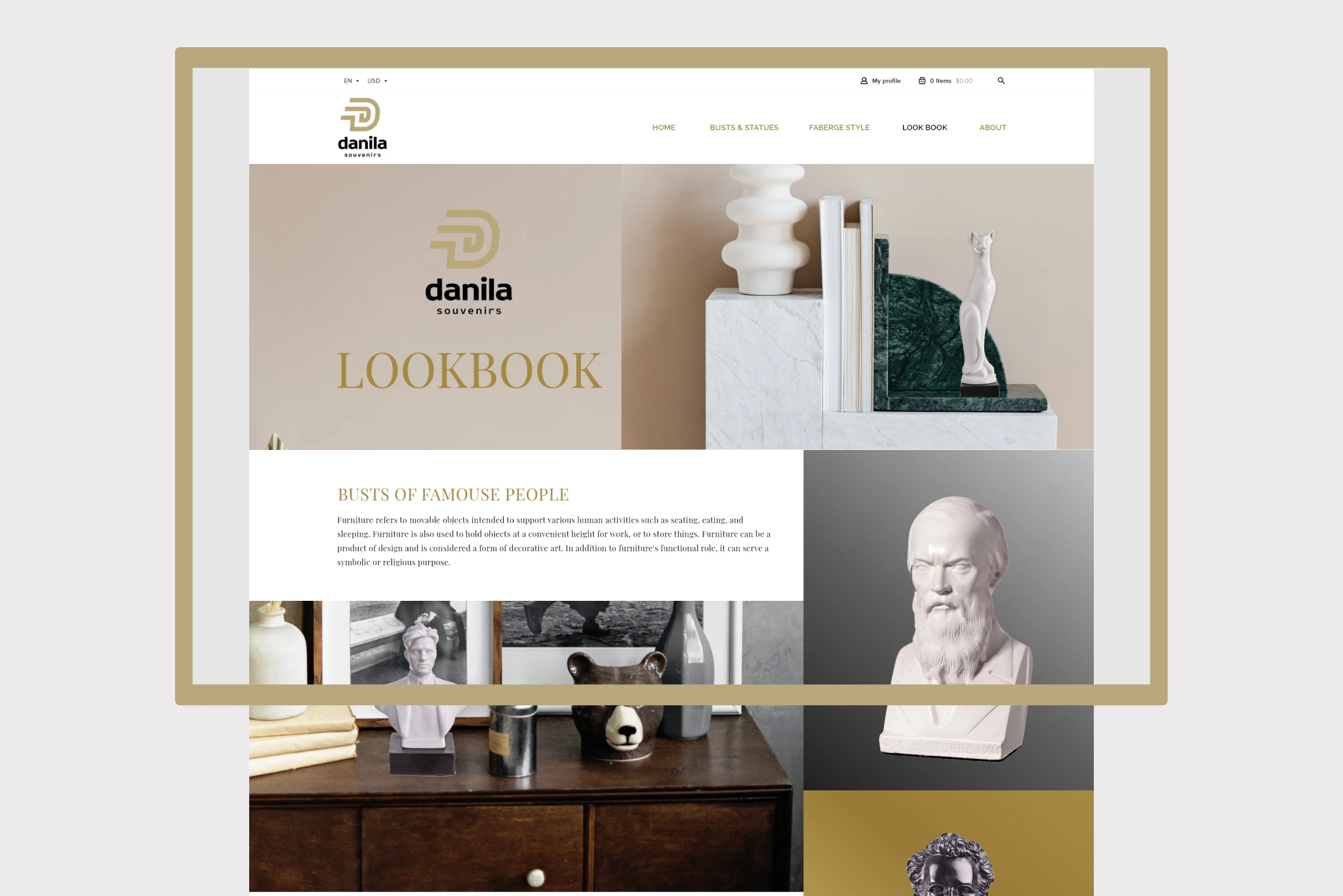 Danila Souvenirs_Web_UI_Lookbook Danila Souvenirs Web UI design lookbook page