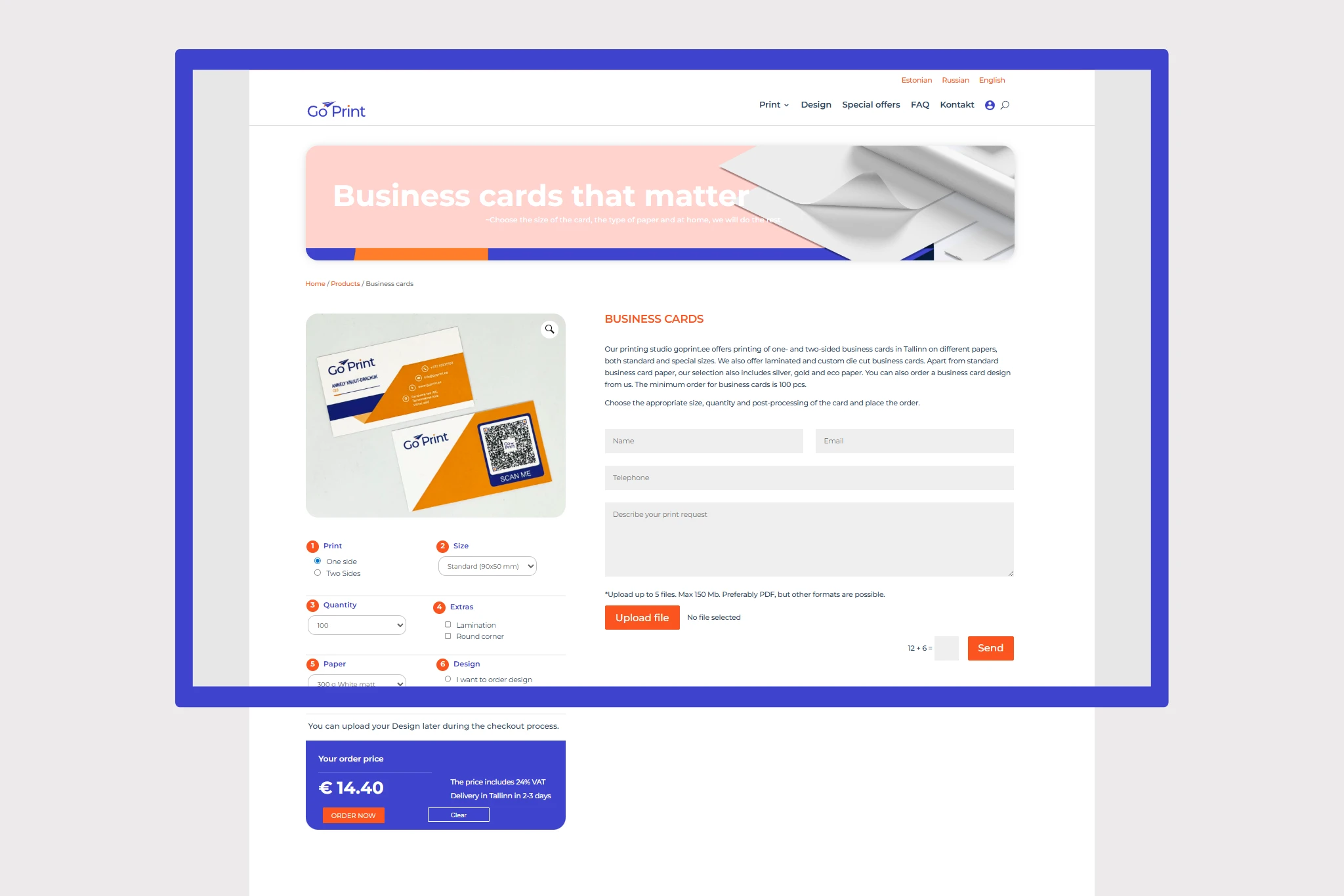 GoPrint_Web_UI_Order GoPrint Web UI design order page