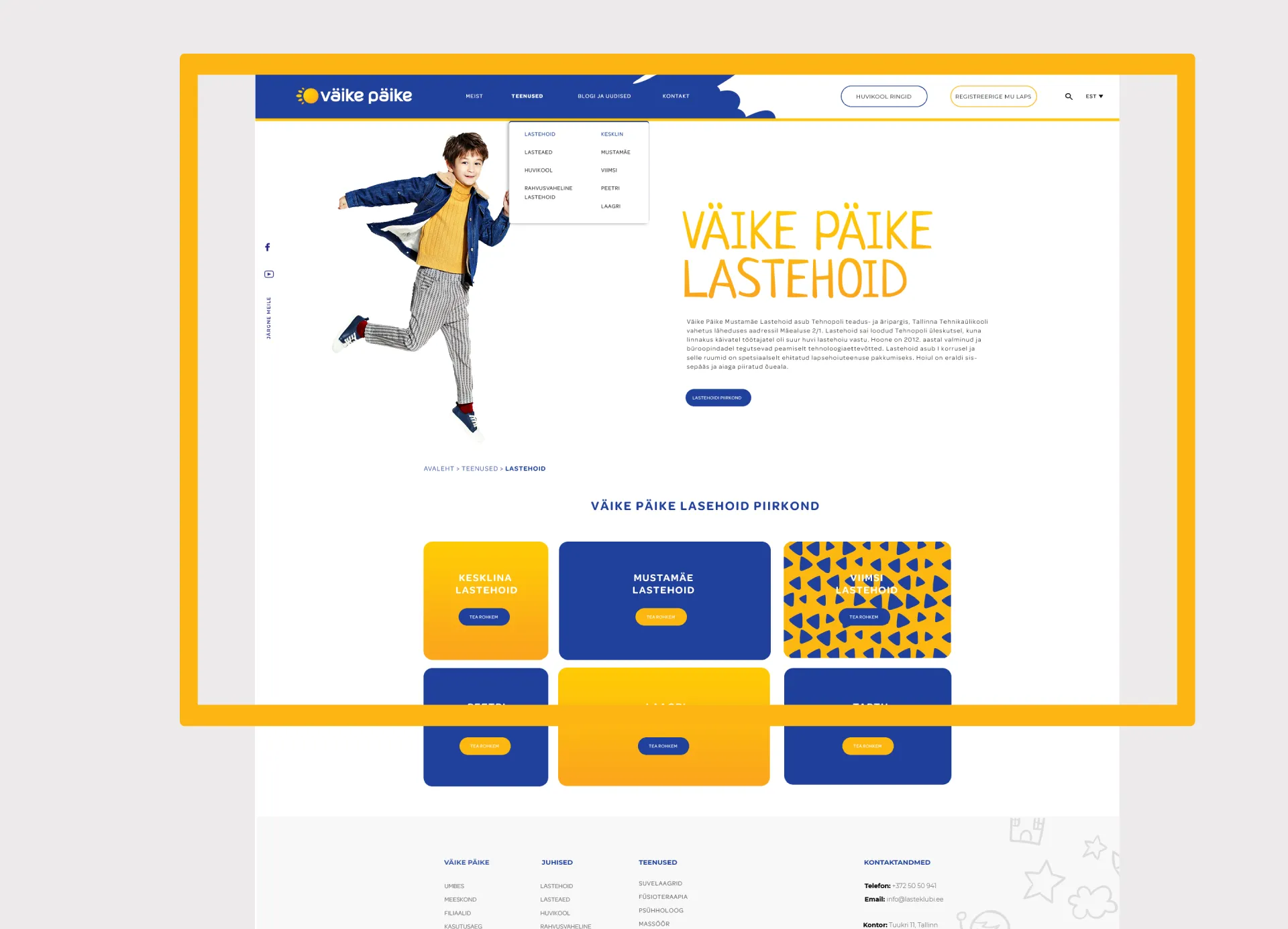 Vaikepaike_Web_UI_2 Väike Päike Lasteklubi Web UX structure